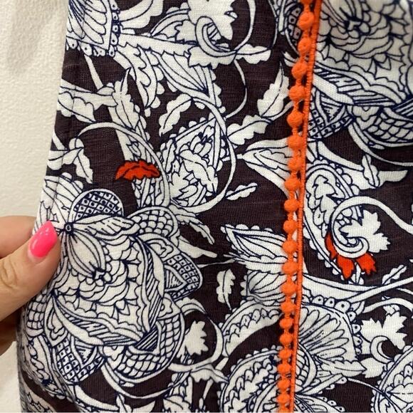 Boden Floral Boho A-Line Dress Size 12 Brown Orange White Sleeveless Casual - Picture 8 of 9